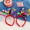 Chapéu de aniversário de vara torcida para menina, tiara de vara torcida, adorno de cabeça de aniversário, adereços de foto, trançado vermelho francês