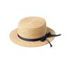 Estilo coreano Primavera e Verão Arco Fita Rafi Grass Flat Top Chapéu Viagem Guarda-sol Protetor Solar Praia Flat Top Chapéu de Palha