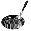 Bandeja de Goteo Plegable Redonda para Barbacoa Antiadherente Transfronteriza Barbacoa Exterior con Asa Bandeja para Verduras Bandeja para Hornear Hueca de Acero Inoxidable