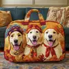 Bolsa de Viagem Acolchoada de Algodão Estilo Novo 3D Marca Independente Cachorro Série 6 Bolsa de Yoga Feminina Estampada Moda Bolsa de Mão