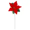 Flores artificiales transfronterizas de Amazon, decoraciones premium, flores decorativas navideñas rojas de terciopelo artificial, flores decorativas navideñas