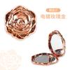 Nuevo Espejo Pequeño Portátil Rosa Galvanizado Espejo Cosmético Mini de Doble Cara Portátil de Mano Plegable