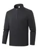 Camiseta de manga larga con media cremallera y cuello alto de Sorona para hombre, camisa larga para deportes al aire libre, top interior cómodo y agradable para la piel