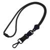 Gancho metálico hexagonal pesado negro ajustable cuerda redonda con hebilla de seguridad hebilla desmontable cordón para identificación para teléfono móvil