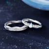 Anillo de pareja con vicisitudes originales de la vida, diseño de nicho de plata de ley, corona de piedra lunar, anillo para hombre y mujer, regalo de San Valentín.