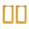Pendientes Elegantes de Marco Cuadrado Geométrico Estilo Coreano Dongdaemun Acero Titanio Chapado en Oro Pendientes Versátiles Personalizados Simples de Hebilla para la Oreja