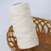Cuerda de Algodón Hilado con Alma Colorida de 3 mm Material para Bolso Tejido DIY Hecho a Mano Cuerda de Algodón para Tapicería Cuerda Decorativa Colorida Venta al por Mayor