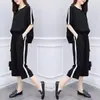 Venta al por mayor 100 kg Tallas Grandes Verano Nuevo Estilo Coreano Conjunto de Dos Piezas para Mujeres Gordas mm Suelto Casual Pantalones de Pierna Ancha Traje para Mujeres