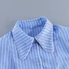 Novo Cardigan Casual Listrado de Moda Outono/Inverno 2026 para Mulheres, Estilo Europeu e Americano Transfronteiriço, Camisa Versátil para o Dia a Dia