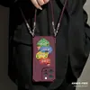 Buen humor, adecuado para funda de teléfono Apple 18pm, iPhone 15 con cordón en las cuatro esquinas, 16 con textura de cuero, 17 estilo bandolera, 14 con diseño de estilo chino