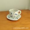 Taza de Cerámica Pintada a Mano Taza de Leche Color Bajo Esmalte Juego de Taza y Platillo Navideño Taza de Agua Taza Estilo Ins Taza de Té