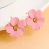 Brincos de Gota de Óleo de Flor da Moda Mais Vendidos Transfronteiriços para Mulheres Multicor Opcional Temperamento de Alto Padrão Emagrecimento Brincos Modernos Europeus e Americanos