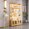 Nuevo Estante de Exhibición Antiguo Estilo Chino para Estudio y Sala de Estar, Vitrina para Té, Estante de Almacenamiento, Estante Multifuncional de Bambú, Divisor Combinado para Sala de Té