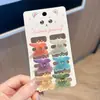 Presilha de cabelo coreana transfronteiriça, tamanho pequeno simples, cor pó dourado, seis presilhas de macaron, mini acessórios de cabelo