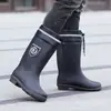 Tamanho 39-48 Zhongjian impermeável com fole tamanho extra grande masculino e feminino quentes impermeáveis forrados com fleece destacáveis antiderrapantes galochas botas femininas