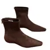 Botines Súper Elegantes para Mujer 2026 Nuevos Versátiles Estilo Commuter Gamuza Negra Cremallera Trasera Tacón Oculto Elásticos Ajustados