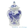 Porcelana Azul e Branca de Jingdezhen Vermelho Sob Esmalte "Dupla Felicidade" Jarra Geral Sala de Estar Sala de Casamento Vaso Ornamento Decorativo Cerâmica Presente Comercial