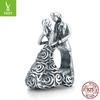Amuleto plateado plata esterlina original S925 juego para amantes regalo de boda accesorios para pulsera SCC1561