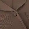 Conjunto de Pijama Marrom de Malha Canelada, Manga Longa, Calça Longa, Caimento Solto, Pode Ser Usado Fora de Casa, Novo para Outono e Inverno 2026, Europeu e Americano, Roupa de Casa