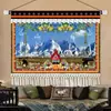 Pintura Colgante Auspiciosa de Xizang Arte Textil Estilo Étnico Tela Colgante Decoración del Hogar de Xizang Pintura con Cinta Colgante para Casa de Huéspedes Hotel Mural