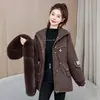 Parka de Moda Inverno 2026 com Gola Grande de Pelo, Casaco de Algodão Feminino Versátil e Quente
