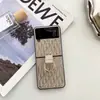 Adecuado para Samsung Zflip 50% de descuento Pantalla Apilada Funda para Teléfono Móvil Flip4 Anillo de Lujo Cuero Antideslizante Zflip3 Estuche Duro 7