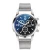 Ventas Directas de Fábrica Reloj de Pulsera de Acero de Tres Ojos con Cristal de Luz Azul Colorido Reloj de Cuarzo para Hombre Regalo Reloj para Hombre al Por Mayor