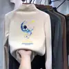 Camiseta base de manga larga con cuello alto para niños De Rong, nuevo estilo otoño/invierno, top casual para niños y bebés, ropa de otoño para niños pequeños
