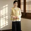 Calidad garantizada, seda, reductor de edad, chaleco estilo chino nuevo para madres, camiseta interior retro, pantalones de pierna ancha, conjunto de tres piezas