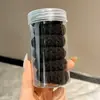 Goma Negra Desechable para el Cabello de Mujer tamaño pequeño Estuche de Cuero Alta Elasticidad Duradero Cuerda para el Cabello Anillo para el Cabello
