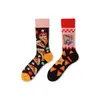 Calcetines de Moda Originales Asimétricos Estilo AB para Mujer Calcetines de Algodón de Verano Zhejiang Arte de Dibujos Animados Personalizado Calcetines de Algodón de Tubo Medio para Hombres y Mujeres