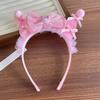 Nueva y dulce banda para el cabello para niñas, linda banda para el cabello con orejas de gato, accesorios para el cabello morados, banda para el cabello a presión para niñas