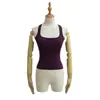 Top Regata Sexy Decotado para Primavera e Verão com Bojo, Decote U, Elástico, Justo ao Corpo, Modelador da Cintura, Sem Mangas, Camisola para Mulheres