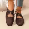 Nuevos Zapatos de Ballet 2026 para el Trayecto, Zapatos Planos Vintage de Gamuza, Mocasines Mary Jane