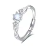Anillo de Pareja Amantes de la Luna para Hombres y Mujeres Diseño de Nicho Ins Moda Fresco Anillo Entrelazado de Piedra Lunar Lote de Regalo