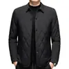 Chaqueta Ligera de Algodón para Invierno para Hombres de Mediana Edad y Mayores, Cuello Solapa, Holgada y Cómoda, Abrigo de Algodón, Estilo Papá, Principios de Invierno, Chaqueta de Algodón Segunda Capa