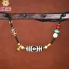 Collar de Agata Dzi Antiguo de Corte Transversal Retro Negro Marrón y Blanco Cadena para Clavícula Collar de Ágata Tejido a Mano