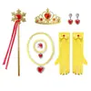 Conjunto de Coroa Mágica de Desenho Animado para Crianças Frozen, Acessórios de Cabelo de Coroa de Princesa Aisha, Luvas