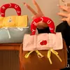 Bolsa de Maquiagem Grande de Desenho Animado com Compartimentos para Mulheres, Necessaire de Viagem Portátil, Pequena Bolsa Quadrada para Cosméticos