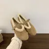 Zapatos planos de felpa estilo hada para mujer 2026 Otoño Invierno nuevo lanzamiento con terciopelo cálido zapatos Mary Jane zapatos Birkenstock zapatos de algodón