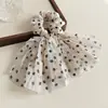 Estilo Coreano Dulce Lunares Cinta de Gasa Coletero de Lujo Estilo Perezoso Peinado Semi-Recogido Lazo Goma para el Cabello Accesorio para el Cabello