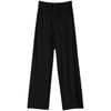 Pantalones de pierna ancha de seda helada mm extra grandes de 150 kg para mujer, verano, finos, de cintura alta, pierna recta, con caída, casual, protectores solares