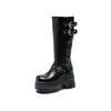 Botas de montaria femininas de sola grossa, botas longas petite princess, botas emagrecedoras que aumentam a altura em 10 cm para mulheres, novo estilo, emagrecimento e alongamento das pernas