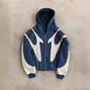 Sudadera con Capucha y Cremallera Negra Bordada Patchwork L Estilo Hip-Hop Urbano para Mujer Chaqueta Sudadera Estilo Y2K Harajuku para Mujer