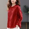 Nova camisa feminina estilo chinês estilo nacional manga comprida primavera e outono nova camisa de alta qualidade com fivela vintage top de mãe de meia-idade