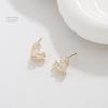 Aretes Casuales de Corazón Corazón Pequeños de Moda Plata Esterlina 925 Aretes de Alta Gama Diseño de Doble Capa para Mujer Aretes de Zirconia Agujas de Plata