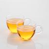 Taza de vidrio transparente con asas, taza de café, taza de leche, taza de té, taza de degustación, taza de moda con personalidad y capital pequeño.