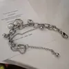 Europa e Estados Unidos nova tendência transfronteiriça linda corrente de amor da sorte em forma de coração de pêssego pulseira multicamadas pulseira de moda de rua