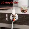 Organizador de Cables de Datos Acrílico 2D con Forma de Gatito Usando una Sudadera Roja, Clip para Cables sin Taladro