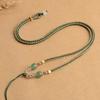 Corda de pingente trançada de quatro fios em duas cores, tecida à mão em Jade Dongling Corda de pingente para colar de jade Pingente de corda de pescoço de cristal